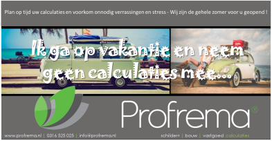 PROFREMA | VAKANTIES 2019 | NO STRESS........ KAN BEST !
